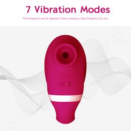 Massage Sucking Vibrator Tongue Licking AV Wand Suction Stick Dual Moters G-spot Clitoral Stimulator Female Masturbator Adult Sex Toys
