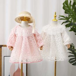 Spanish Toddler Girls Flowers Dress for Lolita Long Sleeve Emrbodiery Costume Children 210529