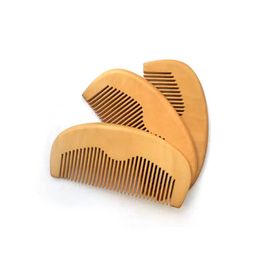 2022 Fast shipping Customised Engraved Your Logo Natural Peach Wooden Comb Beard Comb Pocket Combs 11.5*5.5*1cm