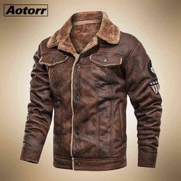 Mens Tactical Pilot Bomber Jacket Winter Warm Military Flight Jackets Male Thick Fleece Cotton Wool Liner Coat Motorcycle Parka Y1109