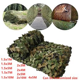 1.5x3m /2x10m Hunting Military Camouflage Nets Woodland Army training Camo netting Car Covers Tent Shade Camping Sun Shelter Y0706