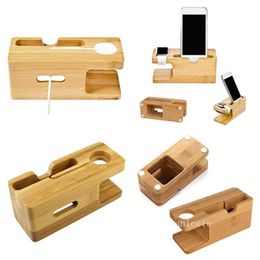 Universal Bamboo Mobile Phone Holder Charging Dock Stand Station Bamboo Base Charger Holder By sea T2I52662