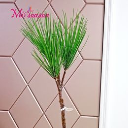 53cm 3 forks Artificial Pine Needles green high simulation plastic christmas Plant Leaves Garland Home Garden Wall Decoration