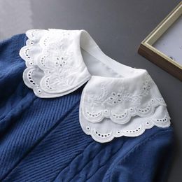 Bow Ties Lace Hollow Double Layers False Collar For Women Shirt Detachable Collars Fake Neck Nep Kraagie