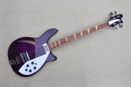 Purple Body 4 Strings Electric Bass Guitar with White Pickguard,Rosewood Fingerboard,Provide Custom Service