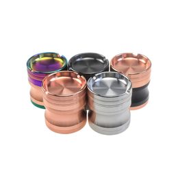 63mm*68mm Cool Colourful Metal Zinc alloy Grinder Tobacco Smoking Cigarette Crusher Spice Muller Pipe Accessories Herb Disintegrator 4 parts