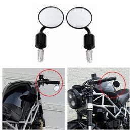 Moto CNC Aluminum Rear View Handle Bar End 7/8" Mirrors for Kawasaki Yamaha Honda Suzuki Motorcycle Chopper