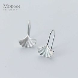 Fashion Real 925 Sterling Tree Leaf Drop Earrings For Women Classic Plant Simple Swing Jewelry Tiny Dangle Ear 210707