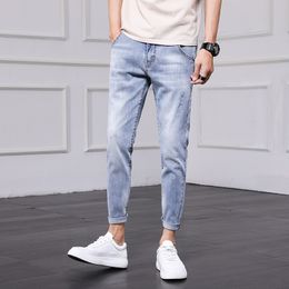 Spring and summer men's jeans nine points simple casual men trousers feet thin Korean style pants 9 styles