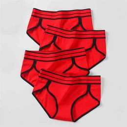 Luck Red Women Panties Cotton 4Pcs/Set Soft Intimates Fashion Breathable Underpants Female Underwear Style Seamless Briefs 210730