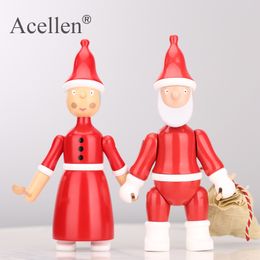 Nordic Decorative Santa Claus Wooden Figurine Kids Room Bedroom Living Room Home Decoration Accessories Ornaments Holiday Gift C0220