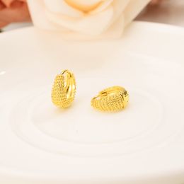 kids hoop earrings NZ - Round Circles Huggies Hoop Earrings Solid Fine 9K Gold Kids Children Aros girls jewelry Cute