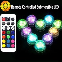 10pcs Party Mini LED Strings With 1piece Battery Remote Control Submersible Table Lamp Indoor Decoration Christmas Wedding Lighting