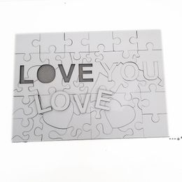 NEWParty Gift MDF Sublimation Puzzle LOVE Heart Irregular Jigsaw 9.84*7.08inch Thermasl Transfer Blank Puzzles Customised Creative RRE11953