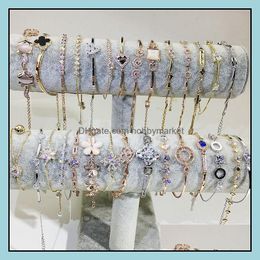 Charm Bracelets Jewelry Random Style Korean Cubic Zirconia Cz For Women Sier & Gold Plated High Quality Bracelet Bangle Fashion Drop Deliver