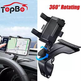 360 Degree Mobile Bracket GPS Mount In Dashboard Rear View Mirror Sunshade Baffle Phone Holder Car supplies