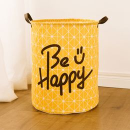 Large Laundry Basket Toy Storage Picnic Basket Box Cotton Washing Clothes Box Baby Orgnizer Be Happy JJJSN11201 210316