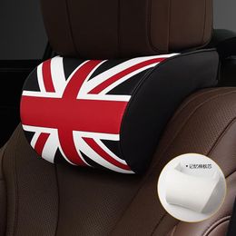 Seat Cushions UK Flag Automobile Headrest Space Memory Cotton Neck Pillow General Support Customized Automotive