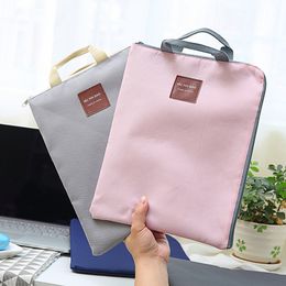 Canvas zipper multi-layer A4 document bag portable tablet computer bags mobile phone briefcase