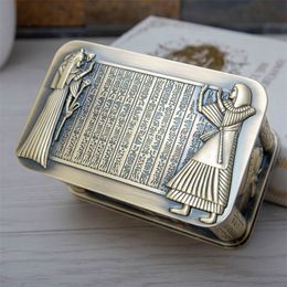 Vintage Egypt Pharaoh Metal Relief Jewellery Box Egyptian Gift Storage Case Home Art Craft Decoration Organiser Casket Chest 210315