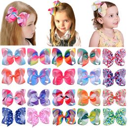 12pc Princess Sequins Large 8 Inch jojo bows Children hair barrettes Unicorn Rainbow Girls Hair Clips JOJO SIWA Hair Accessories 173 Y2