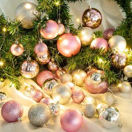 24pcs 8cm Big Christmas Tree Ball Hanging Ornament Decor For Home Xmas Party Decoration Year 2022 Navidad Gift 211104