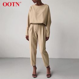 OOTN Office Ladies High Waist Khaki Pants Women Spring Autumn Brown Casual Trousers Zipper Pocket Solid Female Pencil 211118
