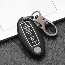 5 Button Carbon fiber Silicone Car Remote key Cover Case For Patrol Y62 Rouge Maxima Altima Sentra Murano 2018 2019 2020