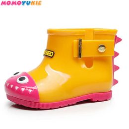 Cute Girls Rain Boots Bow Shoes Kids Jelly Shoes Baby Boys children's Rubber Ankle Boots Anti Skid Water Shoes For Little Girls 210713