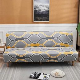 Universal Armless Sofa Covers for Living Room Elastic Slipcovers Couch Cover Stretch Towel Folding Modern seat slipcovers 211207