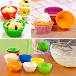 Mold Tray Baking Jumbo Cookie Mould Baking Molds 7cm Silicone Muffin Cake Cupcake Cup Cake Mould Case Bakeware Maker DH0227