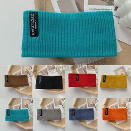 Stylish Wide-brimmed Headband Solid Colour Simple All-match Letter Headband Hairbands Korean Style Knitted Headband