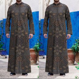 Ethnic Clothing Ramadan Qamis Men Abaya Dubai Turkey Indianislamic 2021 Muslim Fashion Long Sleeve Robe Casual Loose Soft Dress