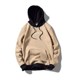 Mens Hoodies Sweatshirts Mens Hoodie Fashion Streetwear Hip Hop Patchwork Hooded Jersey Hoody Drawstring Pocket Plus Size C56