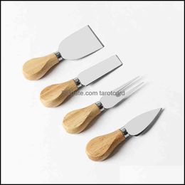 Other Kitchen Tools Kitchen, Dining & Bar Home Garden 4Pcs/Set Wood Handle Cheese Tool Knives Steel Stainless Cheeses Cutlery Slicer Cutter