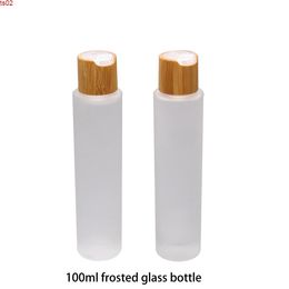 Bamboo 100ML Frosted Glass Cosmetic Toner Liquid Refillable Bottle,Face Lotion Emulsion Container Sprayer Nozzle Atomizer Bottlehigh qualtit