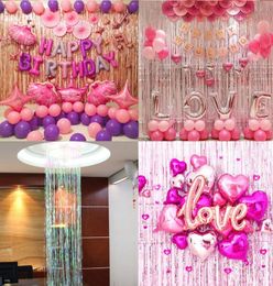 Foil Curtains party decoration Metallic Fringe Shimmer Curtain Photo Backdrop for Halloween Christmas Birthday Parties Wedding decor