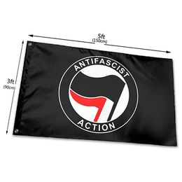 Antifascist Peace Flag High Quality 3x5Ft Double Stitching Decoration Banner 90x150cm Sports Festival Polyester Digital Printed Wholesale