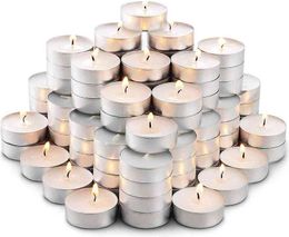 50 Pcs Votive Candle Unscented Tea Lights Candles in Bulk White Smokeless Dripless Long Lasting Candles Small Mini Tealight H1222