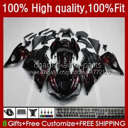 Injection Fairings For KAWASAKI NINJA ZZR1400 ZZR 1400 CC ZX 14R 14 R 12-17 5No.16 ZZR-1400 ZX14R 12 13 14 15 16 17 ZX-14R 2012 2013 2014 2015 2016 2017 OEM Bodys red flames