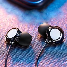 Earphones Ceramic In-Ear Headphones For Samsung Android Apple Mobile Phones Wired Earbud Bass Music Earplugs Intelligent Noise Reduction Sports Play Game Headset