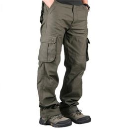 Men's Cargo Pants Casual Multi Pockets Military Tactical Pants Men Outerwear Army Straight Slacks Long Trousers Men Clothes 211110