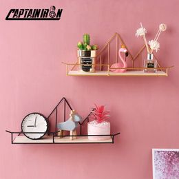 CAPTAINIRON Mountain Shape Wall Hanging Shelves Nodic Iron Wall Shelf for Home Storage Scandinavian Style Home Decor Metal Rack 210310