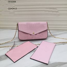 Top quality 3 piece Women Messenger Bags Leather handbag Evening Bag Letter Print Luxurys Designers POCHETTE Shoulder bags