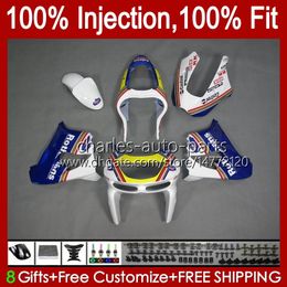 Injection Mould Fairings For KAWASAKI NINJA ZX9 R ZX 9R 9 R 900 CC 98-99 Bodywork Kit 17No.34 ZX900 ZX9R 98 99 00 01 ZX-900 900CC ZX-9R 1998 1999 2000 2001 OEM Body Rothmans Blue