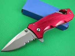 fast 723 survival tactical folding knife 440c titanize half serrated blade edc pocket knives outdoor gear