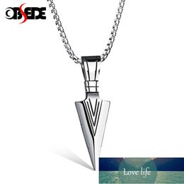 OBSEDE Punk Titanium Steel Necklace Charms Spear Arrow Pendants Necklace for Men Jewellery Gold Silver Colour Chain Friend Gifts Factory price expert design Quality