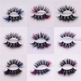 Wholesale 39 Styles Coloured False Eyelashes 5D Fluffy Handmade Dramatic Mink Lashes DIY Natural Look Eyelash Extension Beauty Makeup Tool