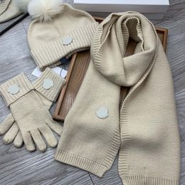 Wool hat scarf gloves three-piece suit street fashion scarfs men and women designer fit winter top quality towel