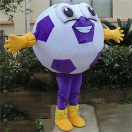 Festival Dress Purple Soccer Football Mascot Costume Halloween Christmas Fancy Party Dress Advertising Leaflets Clothings Carnival Unisex Adults Outfit